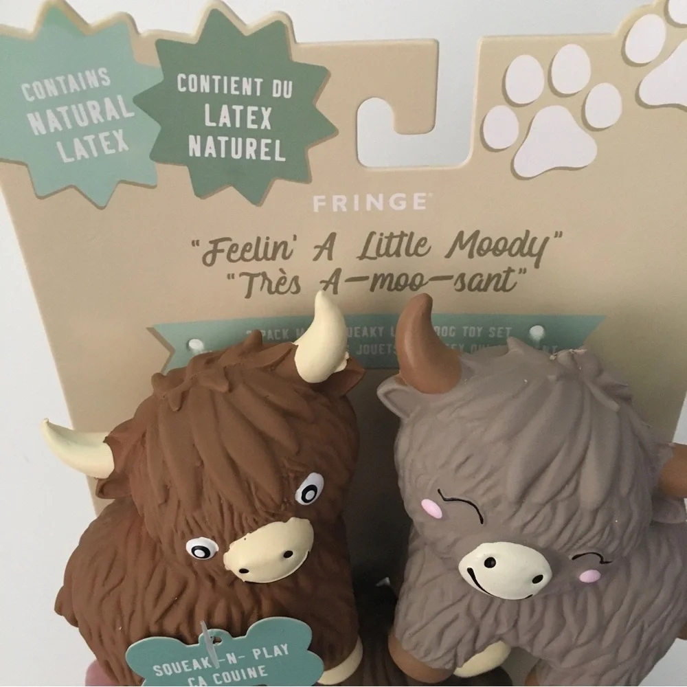 Fringe Dog Toys “Feeling a Little Moody” Latex Cow Squeakers